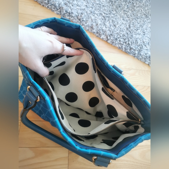 Kate Spade turquoise canvas tote bag - Picture 2 of 15